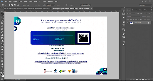 Download Action Edit Kartu Vaksin Agar Jelas Dicetak Seukuran KTP