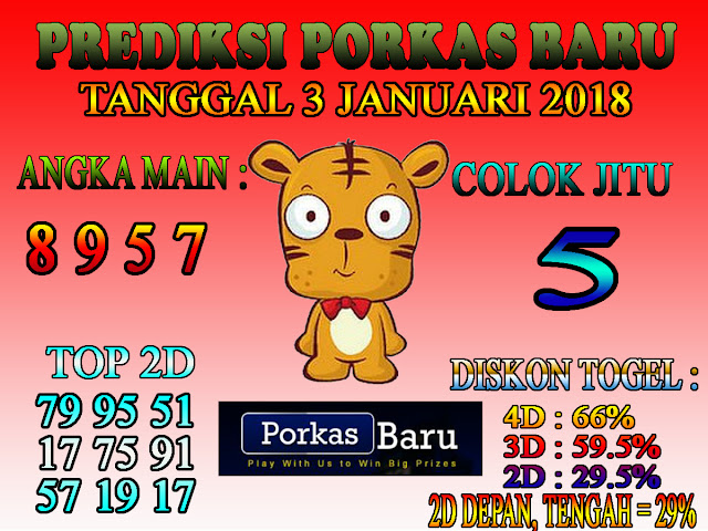 Prediksi Togel Porkas Baru 3 january 2019