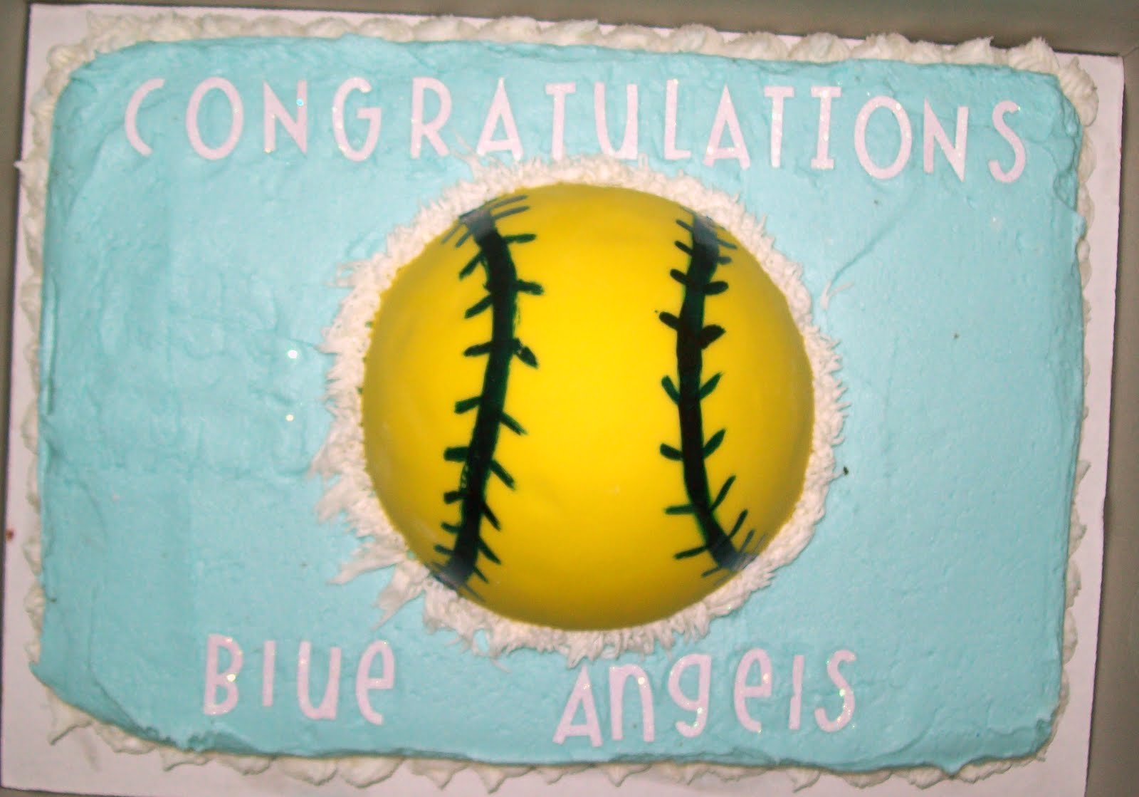 Pin Girly Softball Cake Here Is A Picture Of The After I Got It To ...