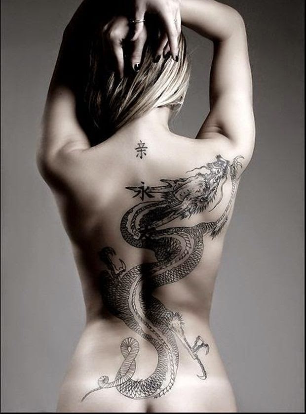 Animal, Women, Dragon Tattoo Design, Full Back Women Colorful Tattoo, Black Color Dragon Tattoo, Women Back Dragon Fly Tattoos, Awesome Dragon Tattoo, Designs of Amazing Dragon Tattoos, Dragon On Women Back Tattoo, 