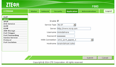 Cara setting DDNS pada ONT ZTE F660