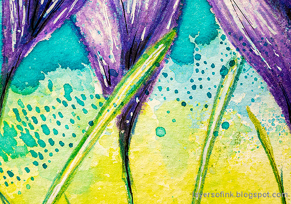 Layers of ink - Crocus in Pencil Tutorial by Anna-Karin Evaldsson.