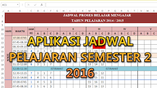Aplikasi Jadwal pelajaran semester 2 2015/2016