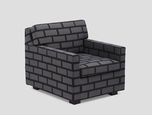 Cool Sofa and Chair Designs with Brick Upholstering