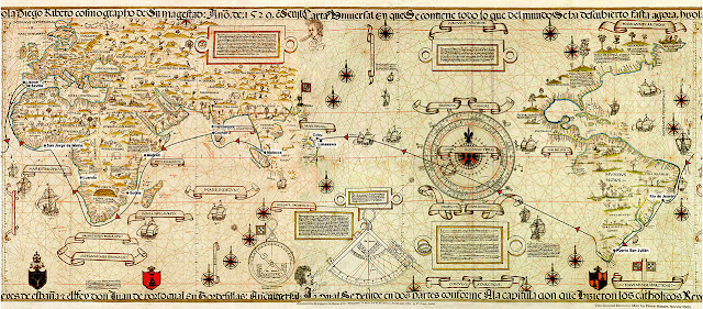 Map of Enrique of Malacca's circumnavigation.