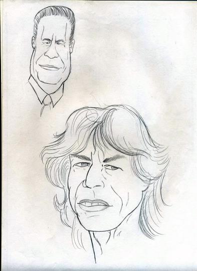 Caricaturas: Fernando Henrique Cardoso e Mike Jagger