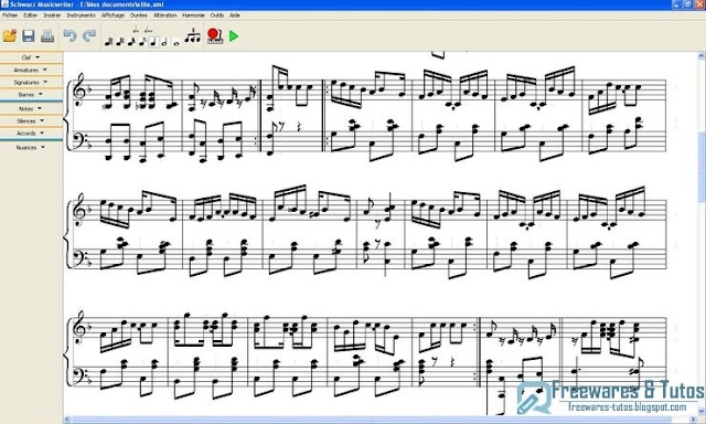 Schwarz Musicwriter : un logiciel d'édition de partitions musicales multi-plateforme et en français