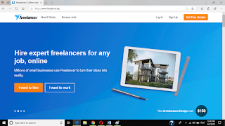 homepage of freelancer.com 