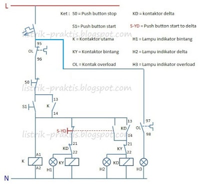 Rangkaian Star Delta Motor Listrik 3 Fasa - Listrik-Praktis