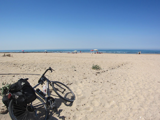 A bike on a beach