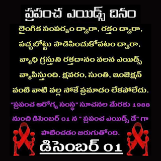 Aids Day Images slogans in Telugu