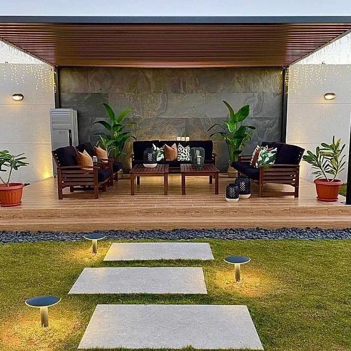 تصميم مظلات حدائق منزلية في الرياض garden umbrella جلسات خارجية للمنازل