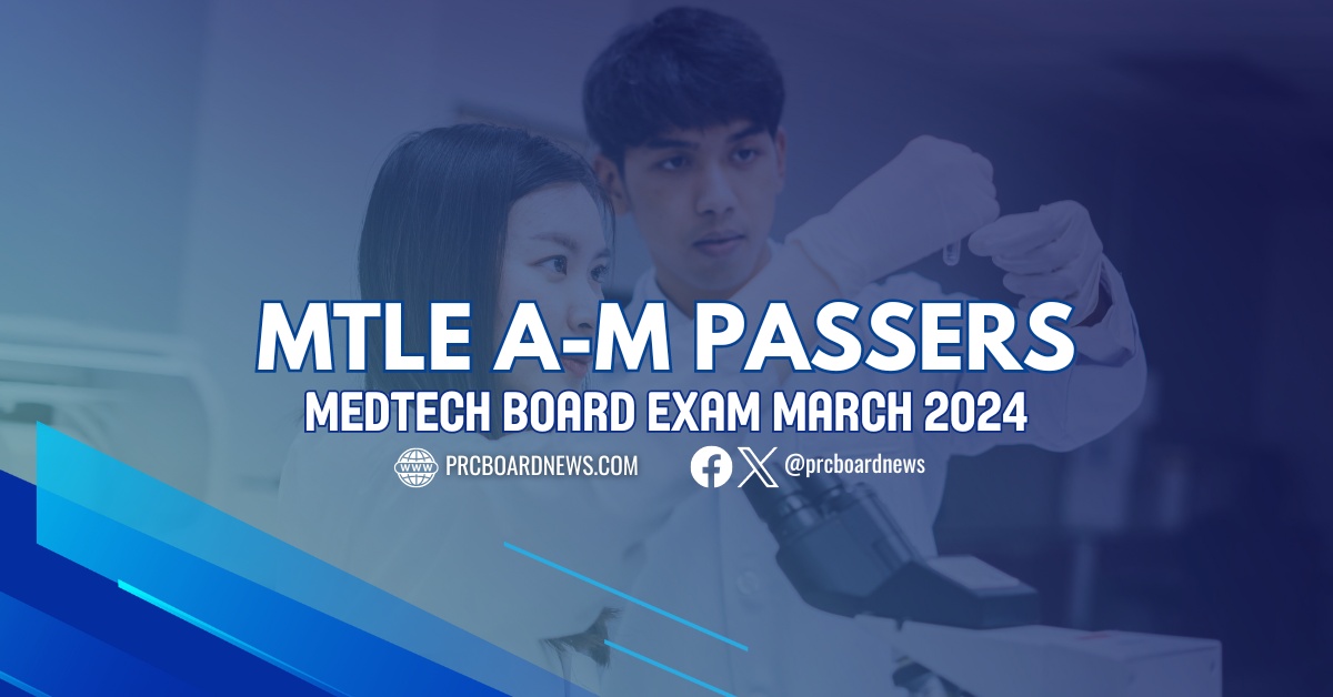 A-M PASSERS: March 2024 Medtech board exam results