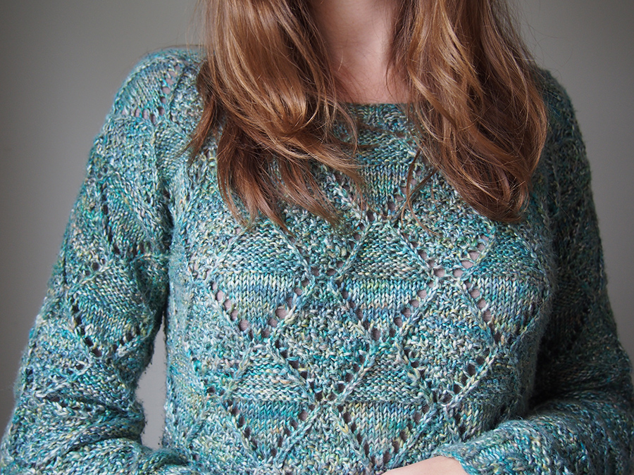 Bergere de France pullover made with Rowan Silkystones, knit by Dayana Knits