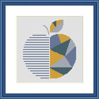 Apple geometric cross stitch - Tango Stitch