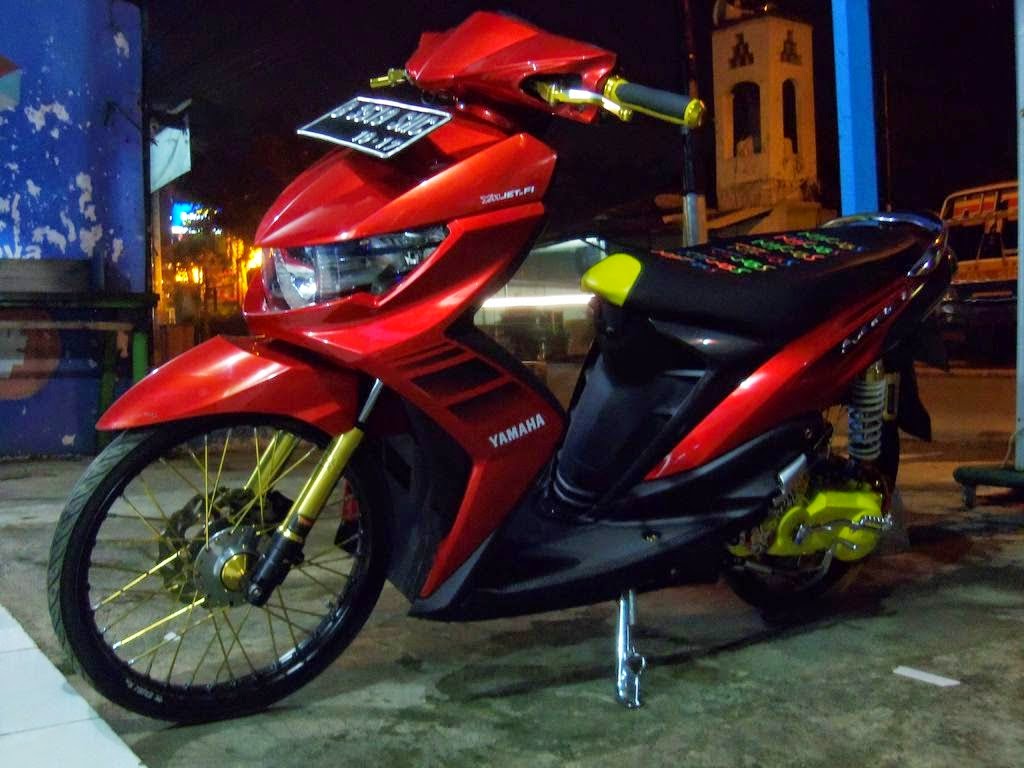 Download Kumpulan Modifikasi Motor Mio Warna Biru Dengan Skotlet