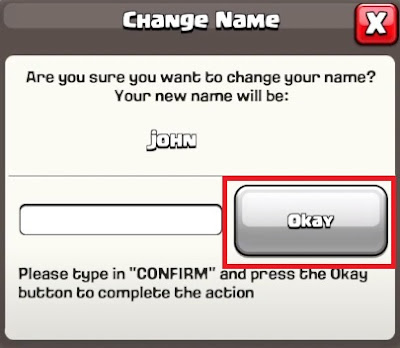 How to change the username in clash of clan