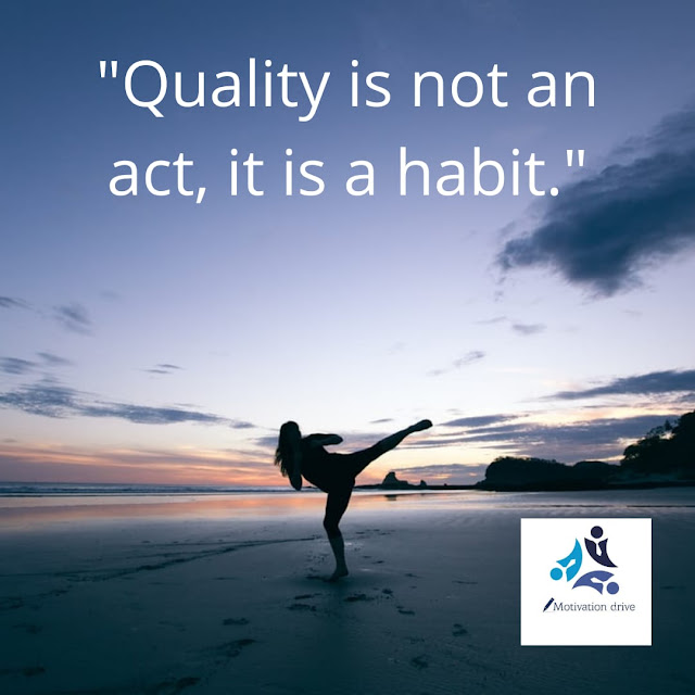 "Quality is not an act, it is a habit."