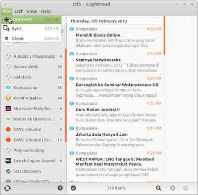 Menginstall Lightread RSS Reader di Ubuntu atau Linux Mint