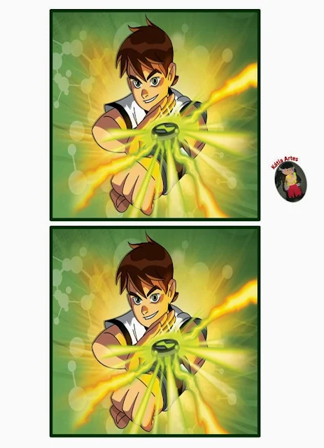 Ben 10  Free Printable Invitations, Labels or Cards.