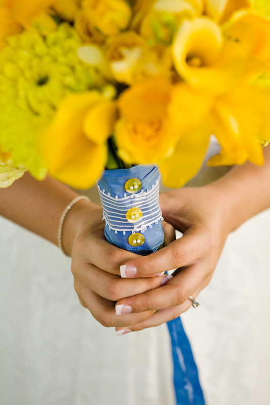 blue and yellow wedding motif