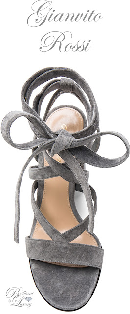 ♦Gianvito Rossi grey suede Janis sandal #pantone #shoes #grey #brilliantluxury