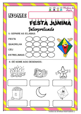 Poesia na educação infantil,festa junina