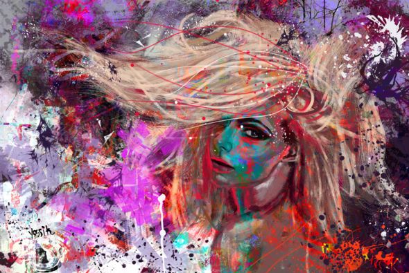 Yossi Kotler arte ilustrações pinturas digitais surreais psicodélicas coloridas mulheres