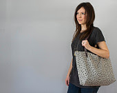 modern canvas dotted tote bag