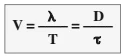 Sendo V a intensidade da velocidade de propagação da onda, λ o comprimento de onda e T o período, tem-se