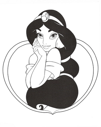 Smile Jasmine Princess Coloring Pages for You