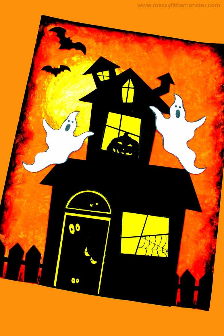 Haunted house Halloween craft for kids