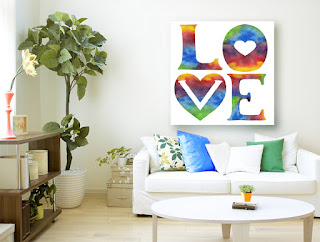 In Interior Decor Watercolor Silhouette Word LOVE sign by the artist Irina Sztukowski