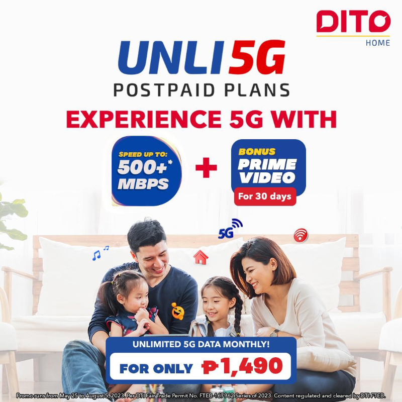 DITO announces unlimited 5G Plan, priced at PHP 1,490