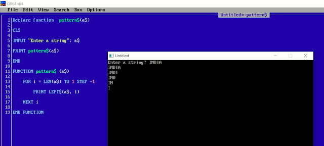 Program based on LEFT$  using function expression