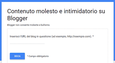 Segnalazione contenuto molesto