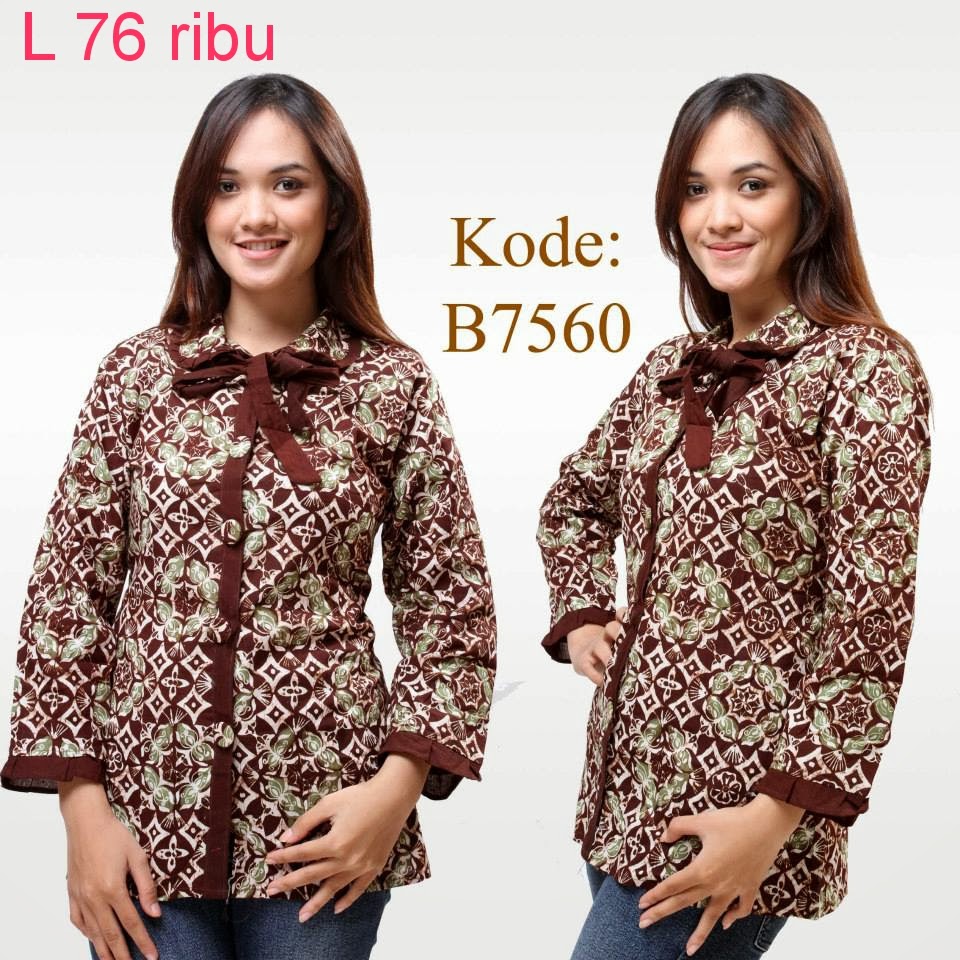  Model  Baju  Atasan  Batik  Wanita Modern Model  Baju  Batik 