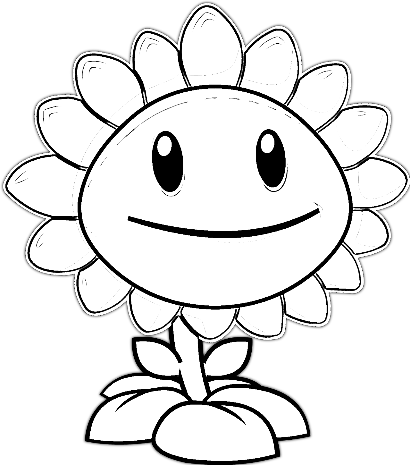 Colorear Dibujos De Plantas Vz Zombies Colorear Girasol Plantas Vs Zombies