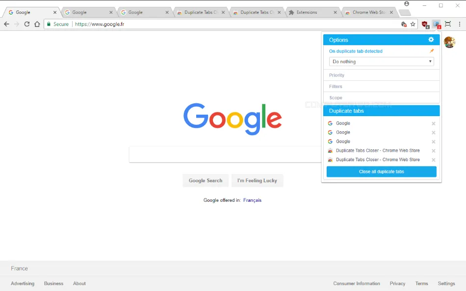 Duplicate Tabs Closer