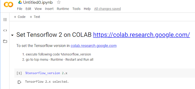 colab.research.google tensorflow 2 version