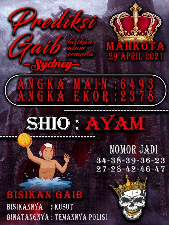 SYAIR PREDIKSI SYDNEY 29 APRIL 2021