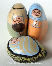 painted rocks, unique nativity sets, Spring, Cindy Thomas