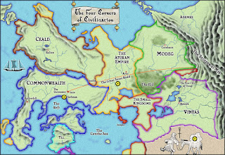 Mapa donde está ambientada la historia de Patrick Rothfuss