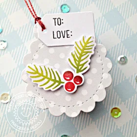 Sunny Studio Stamps: Season's Greetings Scalloped Tag Dies Winter Holiday Tags by Franci Vignoli