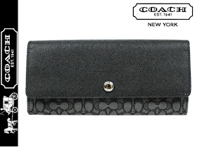 COACH Soft Wallet in Signature Coated Canvas (Style 52575) 