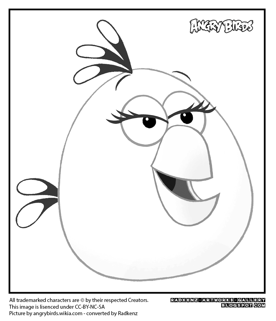 Angry birds coloring page Matilda white bird