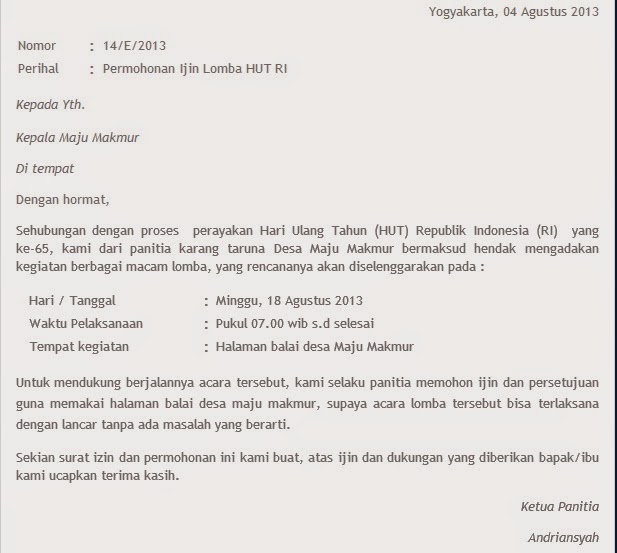 Contoh Surat Pengajuan Permohonan 2022 Id Dev Website Indonesia