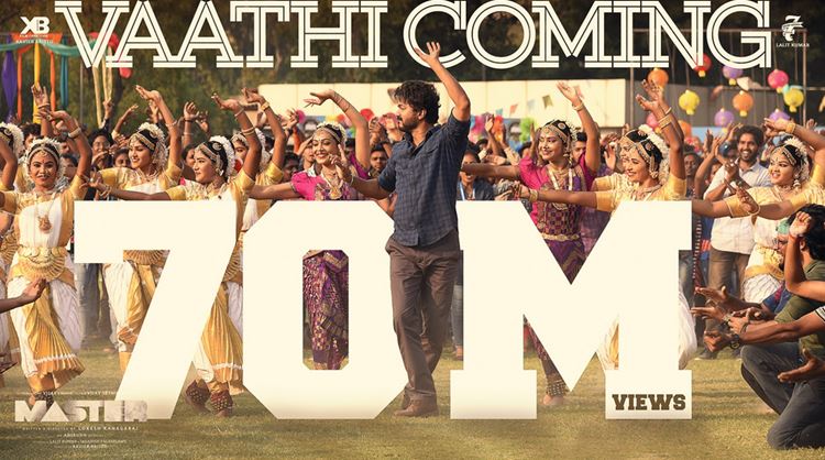 Vijay's 'Master - Vaathi Coming' song crossed over 7 crore views