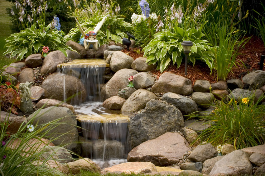 Download this Wooded Backyard Don Sweat Fitting Waterfall Into The Landscape picture