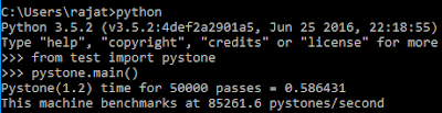Python 3 pystone benchmarks